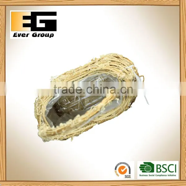 Handbag Type Natural Plant Weaving Flowerpot photo-4