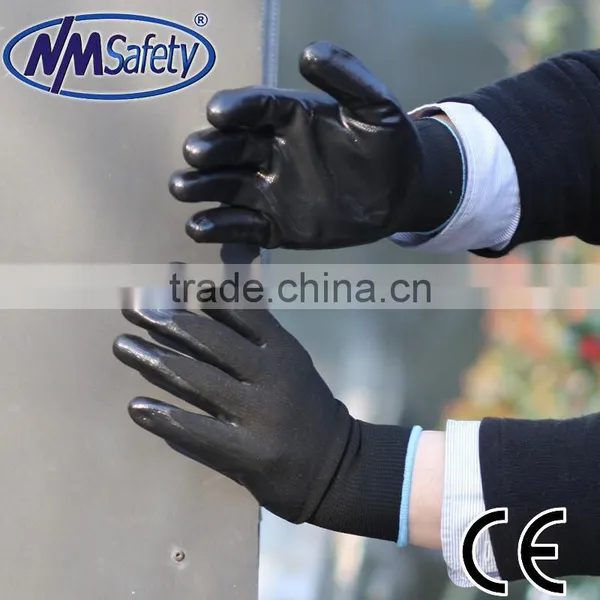 NMSAFETY Black Nitrile Washable Working Glove Safety Construction Gloves photo-4