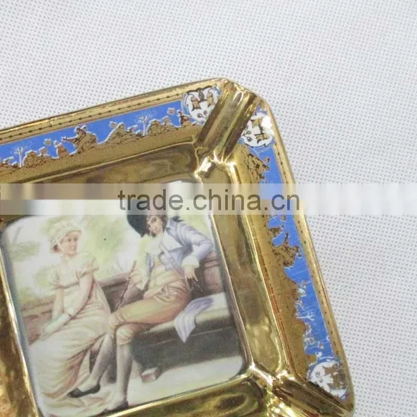 2014 Hot Selling Decaled Porcelain Dishes With Nice Flower , Ceramic Plate photo-4