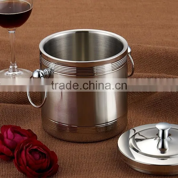 Custom Champagne Beer Stainless Steel Large Ice Bucket With Cover photo-5