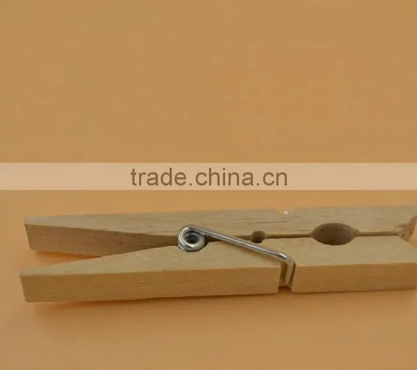 Mini Clothes Pins Plain Small Natural Color Wooden Craft Clip With Metal Spring 25mm photo-3