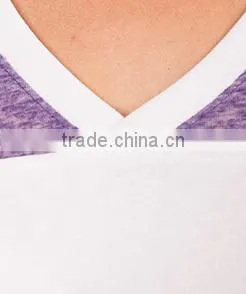 100% Polyester V-neck T-shirt Wholesale Custom Made in China Fashion Apparel District Juniors Varsity Bulk V-Neck T-shirt photo-4