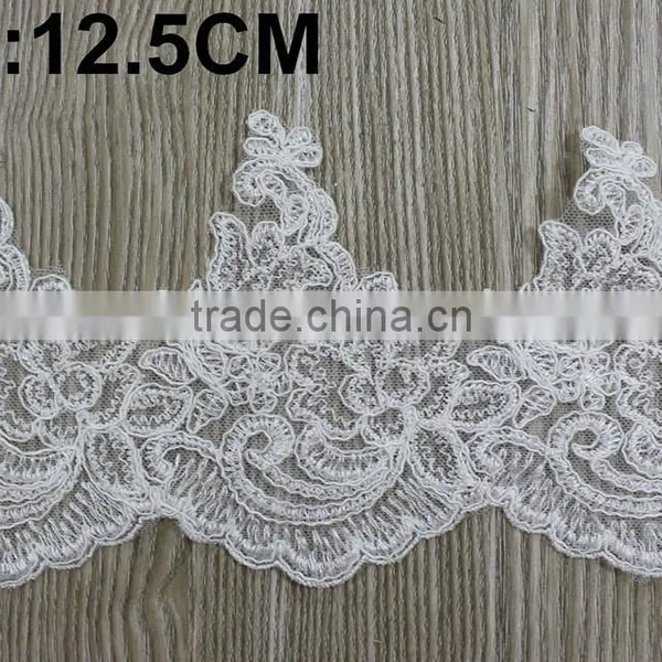 2017 Best Selling 3d Flower Lace Trim With Bottom Price in Stock