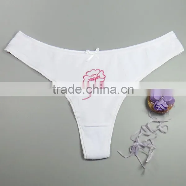 Sexy Hot Teen Girls Underwear Flower Embroidery Panties Women's Thongs photo-4