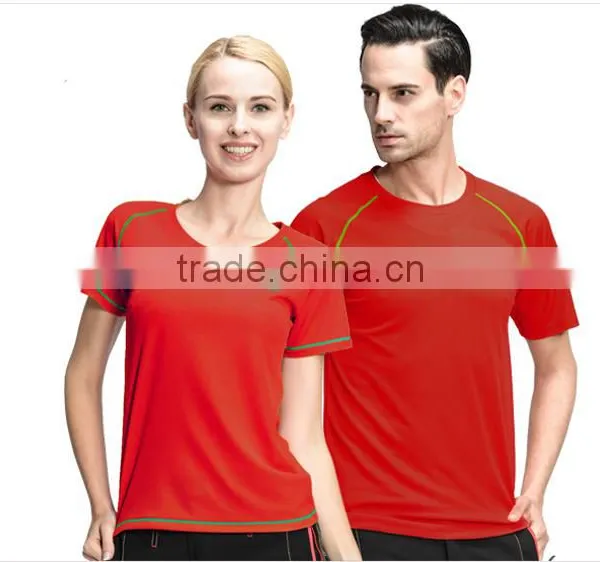 2016 Running Wear Dry Fit Tshirt 100% Polyester Honeycomb Mesh Women and Men Shirt photo-3