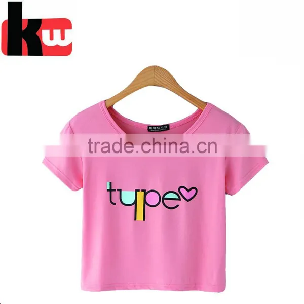 Womens Summer Cotton Tee Tops Woman 2016 Casual Crew Neck T-shirts