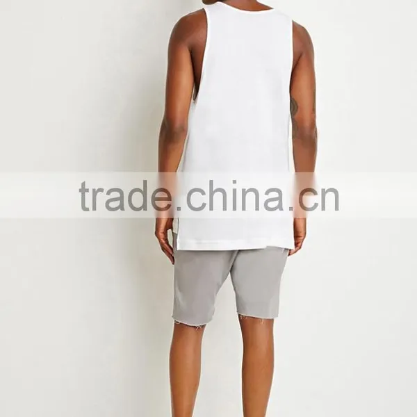 Mens Wholesale Plain Bulk White Tank Tops photo-3