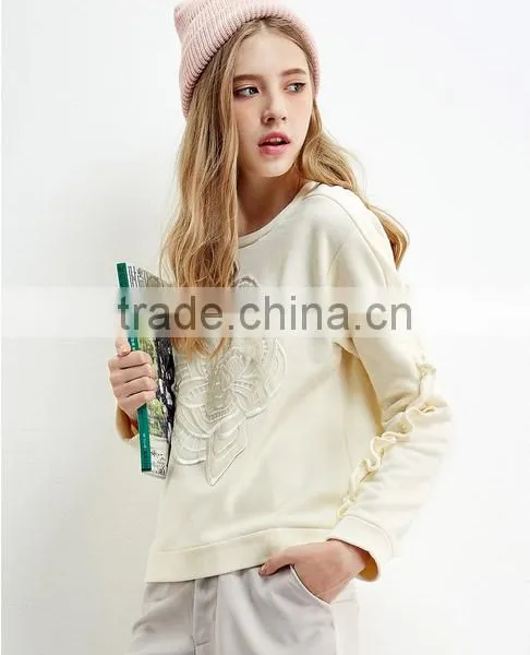Female Money Sets Milk Yellow Round Collar Fleece photo-5