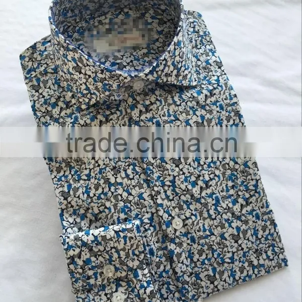 2017 Spring New Cutaway Collar Floral Casual Shirts photo-2