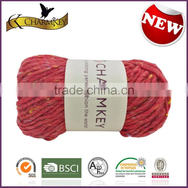 Charmkey New Fashion Hand Knitting Yarn Polyester Acrylic Blend Yarn Melange Dot Roving Yarn photo-5