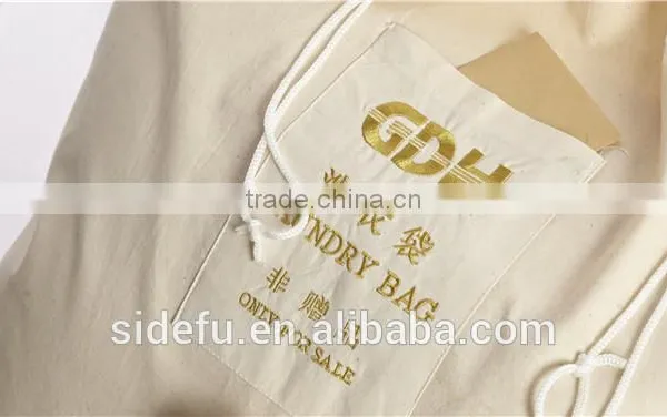 Wholesale Washable Drawsting Hotel Canvas Laundry Bag photo-4