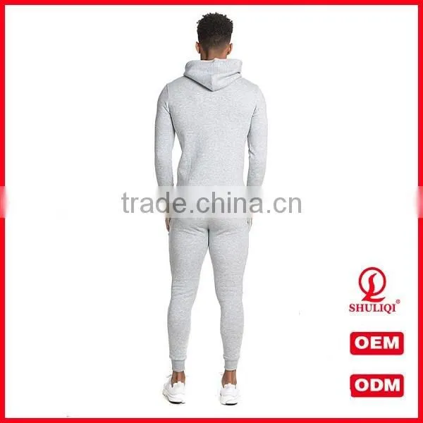 Custom Plain Cotton Skinny Tracksuit Wholesale Men Sports Gym Tracksuit Slim Fit photo-2