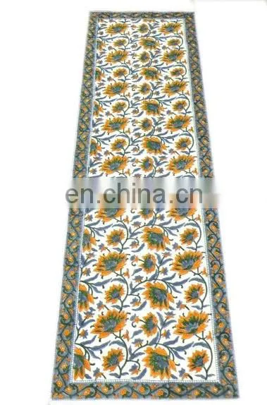 Indian Hand Block Printed Cotton Table Runner Ethnic Home Decor Placemats Table Cover