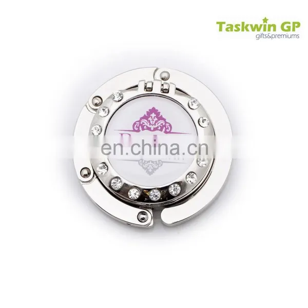Custom Logo Roud Shape Fold Handbag Hook , Metal Bag Hanger for Table Edge photo-2