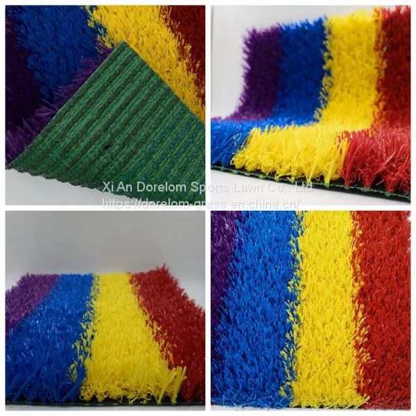 China Factory Red, Yellow, Blue, Purple Artificial Kids Grass Turf Rainbow Runway for Kindergarten School Sports photo-5