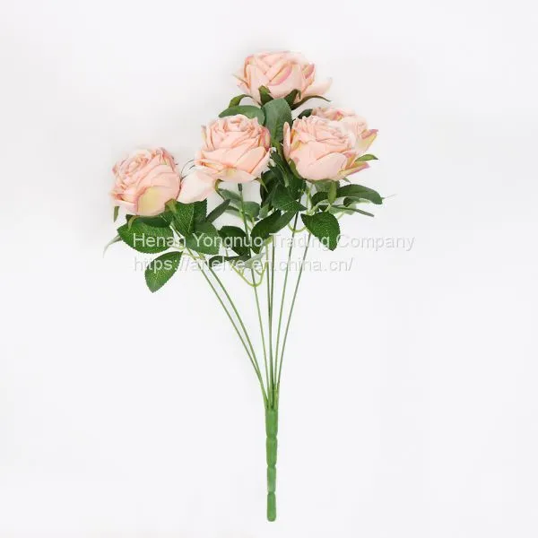 Wholesale Artificial Flower Bouquet 7 Heads Silk Rose photo-3