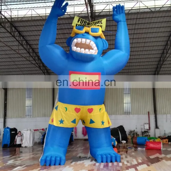 Hot Sale Outdoor Advertising Cartoon Custom Made Inflatable Gorilla Character With Promotional Banner photo-2
