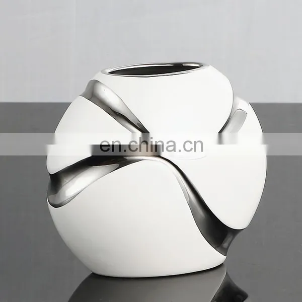 Unique Ball Shape Glazed Ceramic Table Home Decor Flower Vases Custom Crafts for Wedding Decoration photo-2