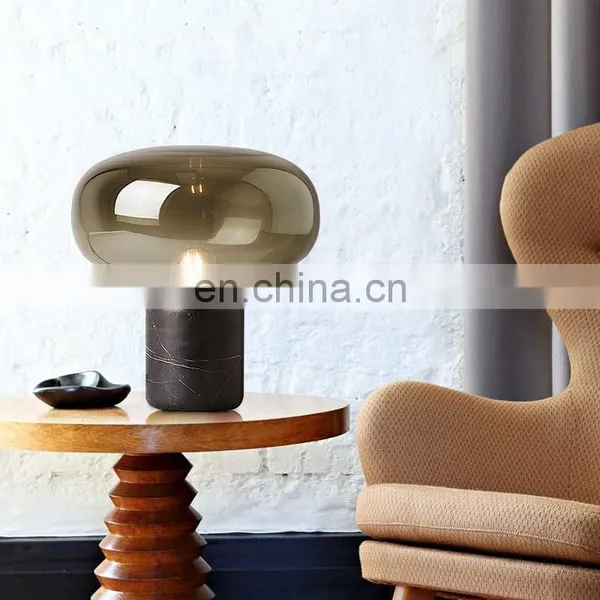 2021 Hot Sale Table Lamp Marble Base Bedroom Bedside Creative Art Deco Lamp Desk Lamp photo-3