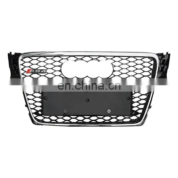Replacement RS4 Car Front Grille for Audi A4 B8 Center Honeycomb Mesh Bumper Grill 2008 2010 2012 photo-2