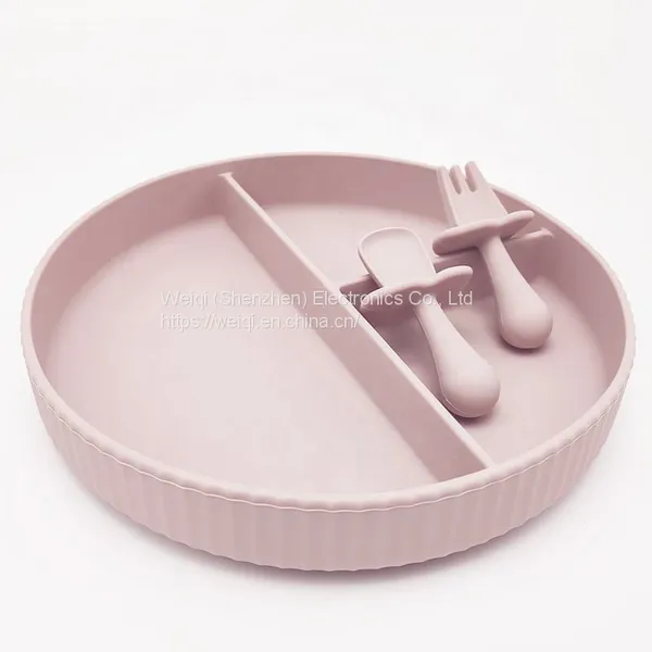 Silicone Baby Divided Plate Suction Feeding Plate Set photo-3