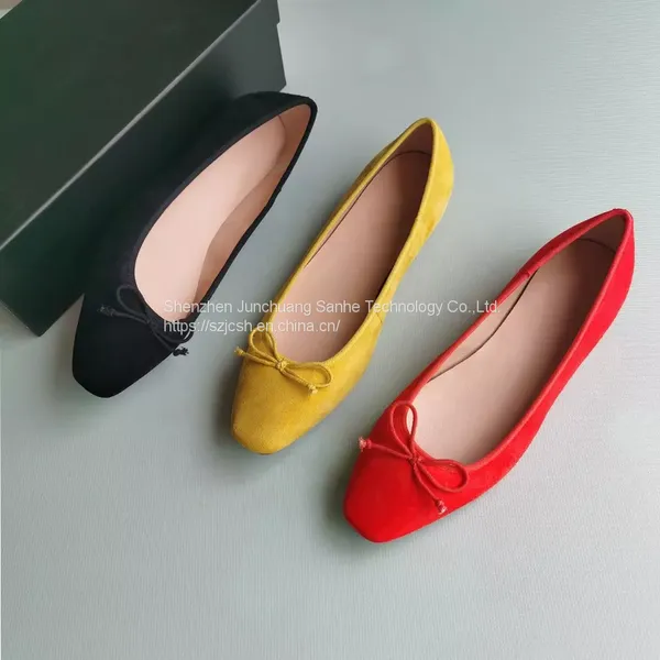 Ladies Ballerina New Design Cashmere Upper Pointed Toe Ballet Flat Dance Shoes
