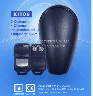 QN-Kit06 Outdoor Receiver 2 Channel Rolling Code And Fixed Code Garage Door Gate Receiver