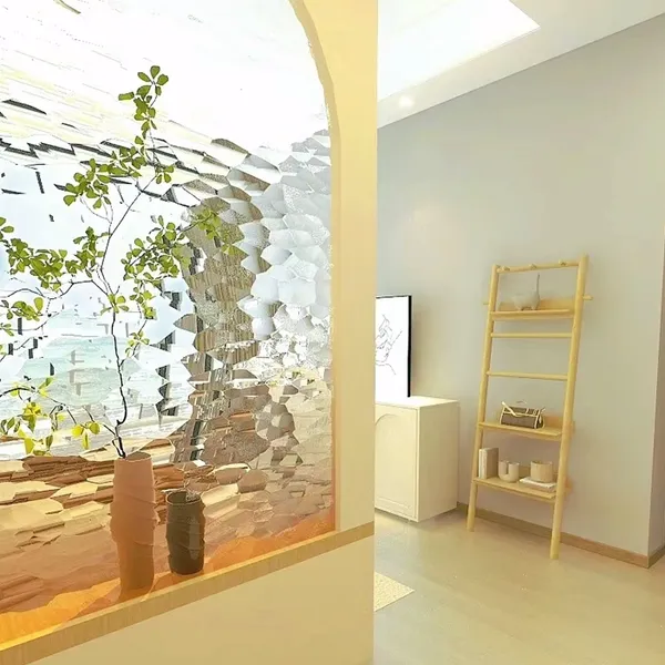 Hot Selling Modern Art Decoration Hallway Living Room Partition Glass photo-2