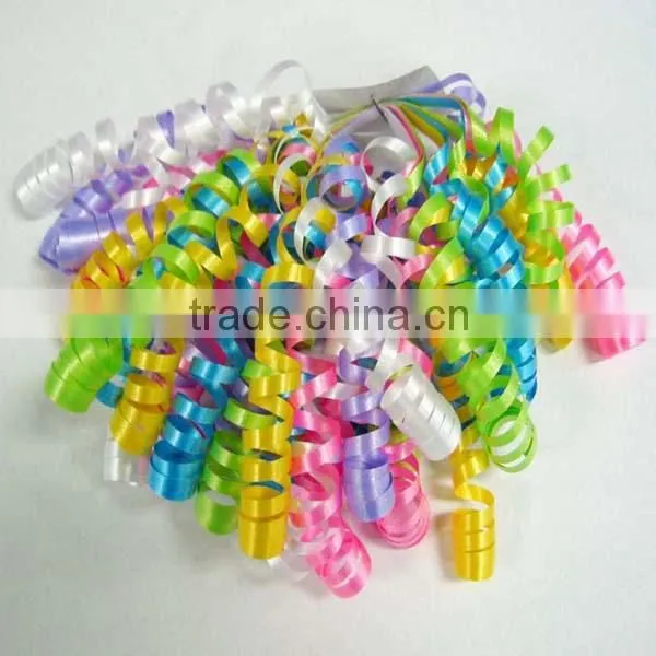 30" Long With 12 Tips Curly Ribbon , 12" Long Curly Bow With Elastic in 6mm Wide Ribbon photo-3