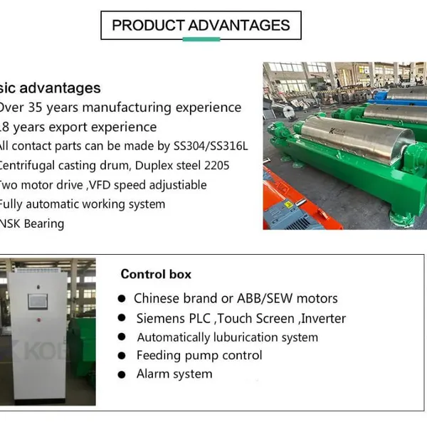 Three Phase Horizontal Screw Centrifuge for Wastewater Oil Extraction, Oil-water Separation/kitchen Waste Treatment photo-3