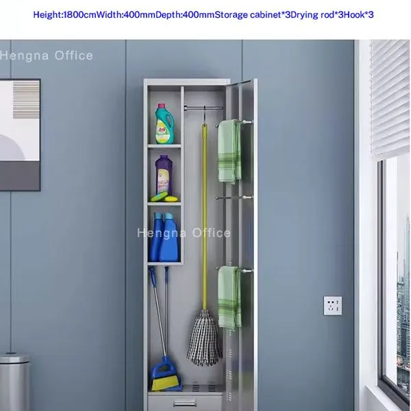 Compact Janitorial Cabinet for Small Office Storage | Multi-Functional Cleaning Station With High-Quality Steel photo-3