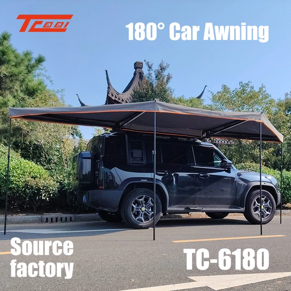 Car Side 180° Rotating Awning Car Mounted Aluminum Alloy Oxford Cloth Camping Rainproof Sunshade Tent photo-3