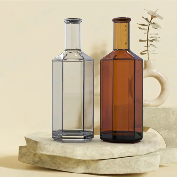 New Design 350ml 500ml 750ml Unique Clear Shape Wine Glass Bottle