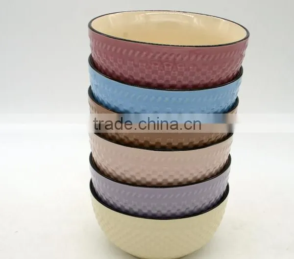 Solid Glaze Embossed Bowl photo-3