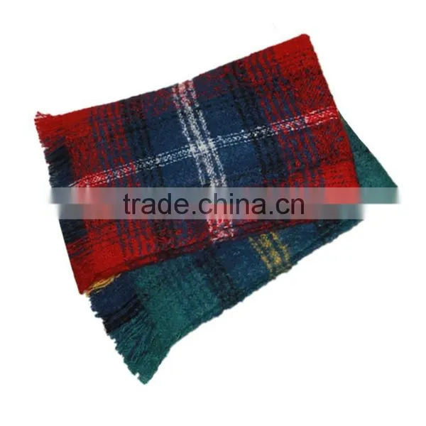 Fashionable Checked Tartan Plaid Scarf With Tassel photo-3