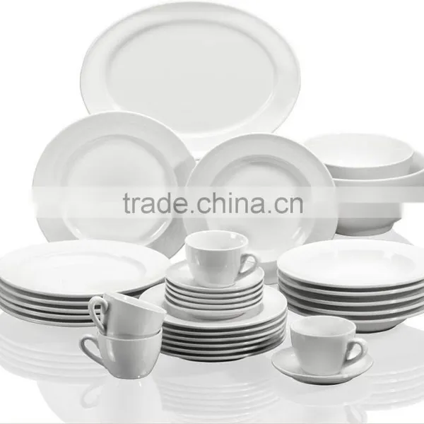 47pcs Round Shape White Design Dinner Set,dinnerware,tableware,ceramicware,porcelain Ware