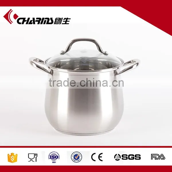 2016 ChaoZhou Hot Selling Double Ears Capsuled Bottom Pot With Glass Lid&deep Cooking Pot Cookware With Competitive Price photo-2