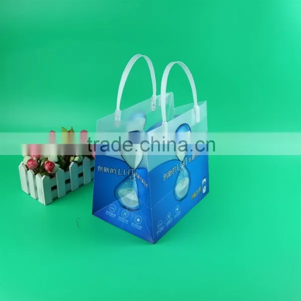 China Factory Recycable pp Material Drink Packaging Plastic Bag With Handle photo-3
