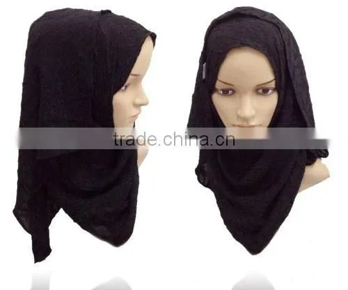 New Silk Muslim Hijab Fashionable Islamic Scarf Plain Solid Pattern photo-4