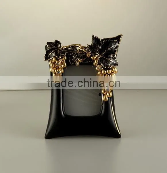 Black Real Gold Grape Antique Ceramic Tissue Box Cover for Home Decoration photo-4