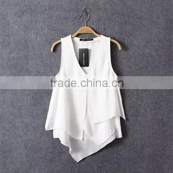 Concise Design Plain Color Elegant Design Chiffon Fabric Beach Tunic photo-3