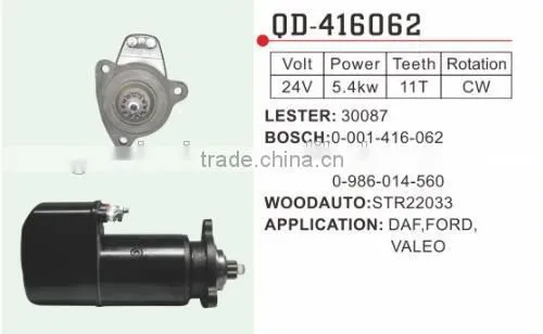 Valeo Starter Motor Lester 30087 Bosch 0-001-416-062 0-001-416-067 Woodauto STR22033