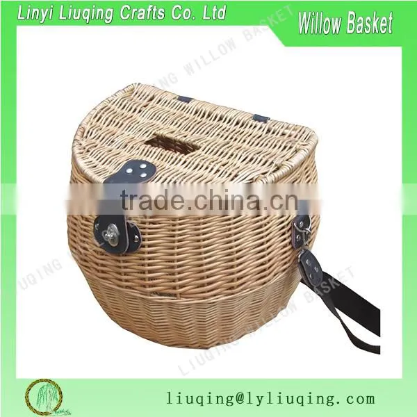 Antiqued Fly Fishing Creel Basket River Fishing Wicker Creel With Leather Straps