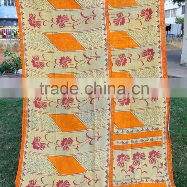 Old Saree Kantha Quilt