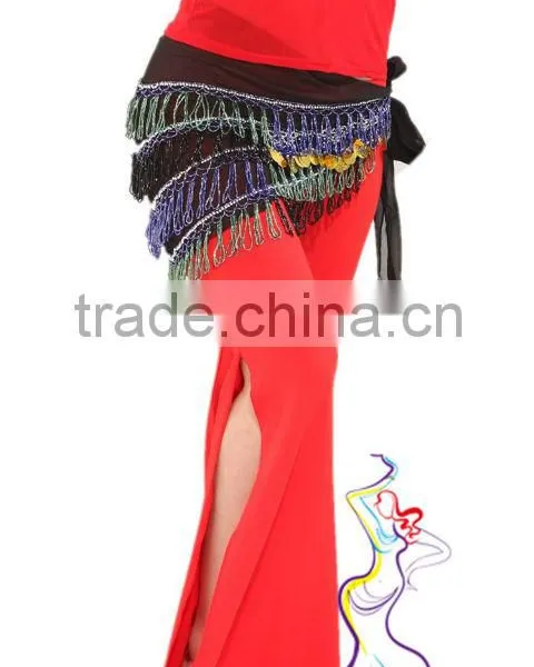 SWEGAL Tassels Belly Dance Hip Scarf,professional Egyptian Belly Dance Scarf SGBDJ13035
