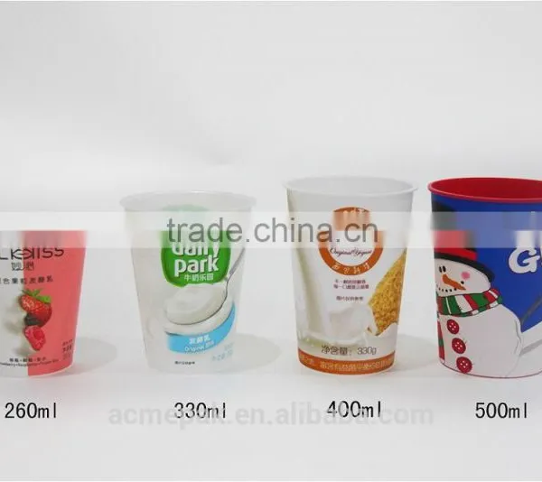 260~500ml IML Yogurt Coffee Ice Cream Plastic Cup