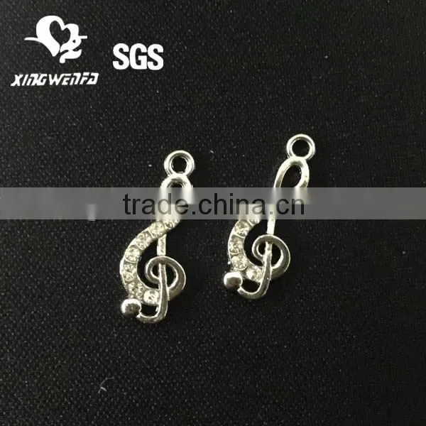 Musical Note Metal Pendant With Rhinestone for Underwear 5033# photo-2