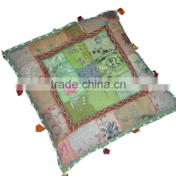 RTHPFC - 2 Flower Cushion Cover Beautiful Embroidered Khambadia Work and Ottomans Stylish Home Furnishing Item photo-4