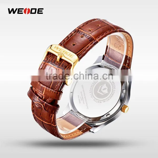WEIDE CE RoHS Certified Genuine Leather Sapphire Quartz Watch photo-6