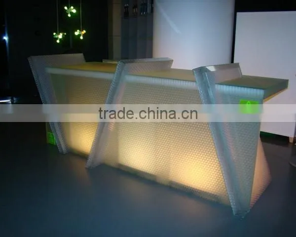 Translucent Backlit Onyx Counter Beauty Salon Curved Reception Desk photo-4